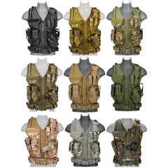 Lancer Tactical Adjustable Cross Draw Vest with Airsoft Pistol Holster CA-310
