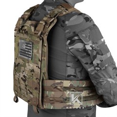 KRYDEX Plate Carrier Tactical Vest Quick Release Buckle & Laser Cut MOLLE Panel