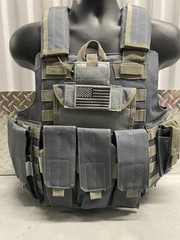 Tactical Vest COYOTE FDE Tan Plate Carrier W/ 2 10×12 Curved Lvl 4 Plates/ Sides