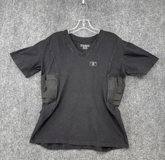 Tagua Black Fitted Tactical Holster Shirt Men’s XXL V Neck Short Sleeve Spandex