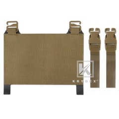KRYDEX Tactical Laser cut MOLLE Panel Front Flap Placard Removable Buckle Coyote