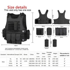 Military Tactical Vest Molle Quick Release Police Combat Assault Plate Carrier