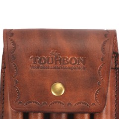 TOURBON Leather Rifle Bullets Holder Ammo Carry Pouch 5 Rounds Cartridge Wallet