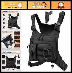 Tactical Outdoor Chest Bag for Men & Women – EDC Vest for Running, Cycling, Work