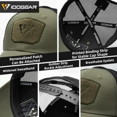 IDOGEAR Tactical Cap Baseball Cap Unisex Mesh Summer Breathable Sun Visor Gear