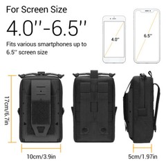 Tactical Cell Phone Holster Pouch Case Molle Gadget Bag Molle Holder Waist Bag