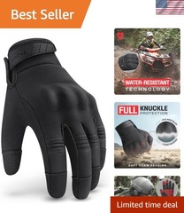 Water Resistant Tactical Shooting Gloves for Men with Soft Padded Knuckle Gua…