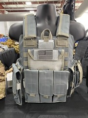 NEW! Tactical Vest Grey Blue Plate Carrier Military Rig- Adjustable