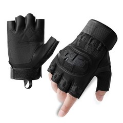 Tactical Half Finger Gloves Knuckle Protection Fingerless Heavy Duty Work Gear