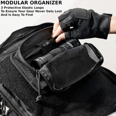 Tactical Mesh Pouch with Zipper, Modular Backpack Organizer Insert Panel Organiz