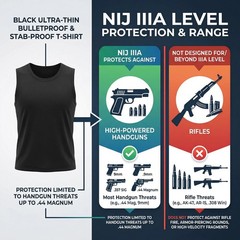 Body Armor Bulletproof Vest NIJ IIIA Stab-Proof Concealed Undershirt Security