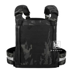 KRYDEX FCPC V5 Plate Carrier Tactical Vest Zip On Back Panel Banger Black Camo