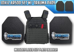 AR500 Level 3 III Body Armor Plates – 10×12 Laser Cut Vest – Med-2XL Adjustable