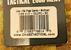 Chase Tactical Tactical Vest Low Visibility Plate Carrier Multicam 10LVPC-MC NEW