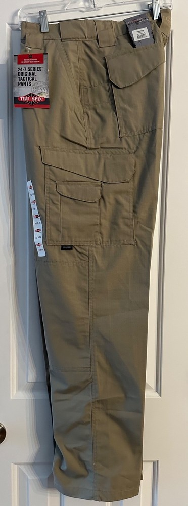 TRU-SPEC 24-7 Classic RipStop Lightweight Beige Cargo Tactical Pants, 32×34