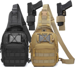 Small Tactical Sling Backpack Bag Holster One over Shoulder Bag Pack Men with Un
