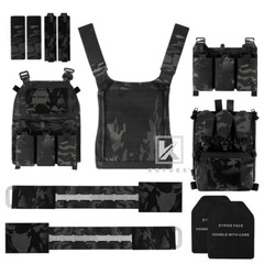 KRYDEX FCPC V5 Plate Carrier Tactical Vest Zip On Back Panel Banger Black Camo