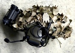 Beez Combat Systems Predator Ghillie™ Helmet Cover Scrim M81 Woodland