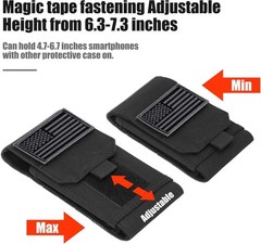 Ironseals Tactical Molle Phone Cover Case, Heavy Duty Loop Belt Holster Pouch wi