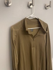 3 % Silver Tactical Beyond CLS-PCU Tan 1/4 Zip Long Sleeve Polyester Shirt, XL