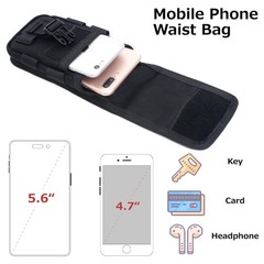 Black Military Hiking Camping Phone Pocket Tactical Molle Pouch Waist Belt Pack