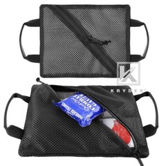 KRYDEX 2pc Tactical Mesh Pouch Set Modular Storage Organizer Travel Pocket Black