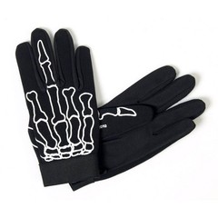 Hot Leathers Skeleton Finger Mechanic Gloves (Black, Large) Large, Black