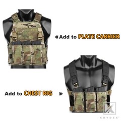 KRYDEX Triple .223 5.56 Magazine Pouch Tactical Placard with Kydex Insert Camo