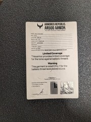Matched pair (set of 2) of genuine Armored Republic / AR500 Armor Type III+…