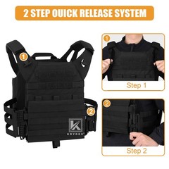 KRYDEX JPC2.0 Tactical Plate Carrier MOLLE Panel Quick Release Vest Camouflag BK