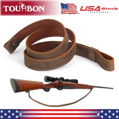 Tourbon Buffalo Leather Rifle Gun Sling_Crazy Horse Adjustable Handmade_1″ Wide