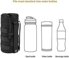 Tactical Molle Water Bottle Bag Military Belt Holder Drawstring Kettle Pouch US