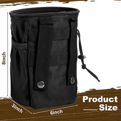 Tactical Drawstring Magazine Pouch Military Belt Pouch Attached Hip Holster Bags