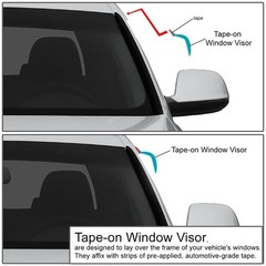 Dna Motoring Set Of 4 Tape-On Window Rain Guards Compatible 2005-2014 Tacoma