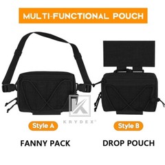 KRYDEX Tactical RAID Dump Drop Pouch Medic Waist Funny Pack Quick Release Black