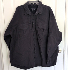 5.11 Tactical Series Men’s Black Solid Cotton Long Sleeve Button-Up Shirt 2XL