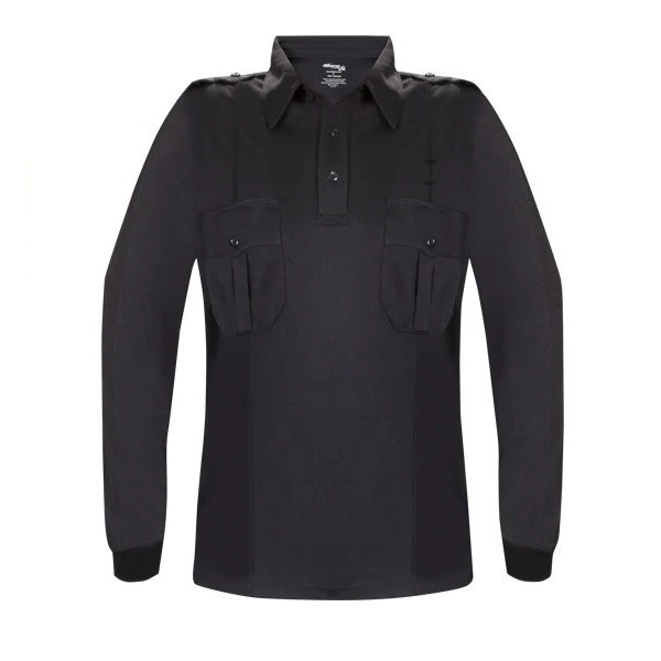 Elbeco K5124 Men’s Ufx Long Sleeve Uniform Polo Shirt, Midnight Navy