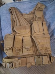 Tactical Vest Tan Adjustable Size
