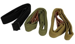 Model 47 SKS Two Point Sling with Leather Strip Green/Black/Tan