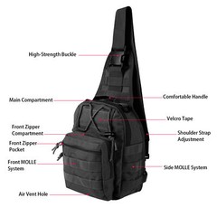 Outdoor Tactical Sling Bag Military MOLLE Crossbody Pack Chest Shoulder Backpack