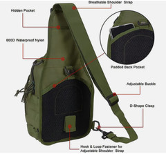 Men Outdoor Tactical Backpack Shoulder Sling Bag Chest Pack Sport Travel Hiking
