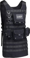 Tactical Molle Apron – 2 Large Pouches and 3 Smaller Pouches, Front and Back