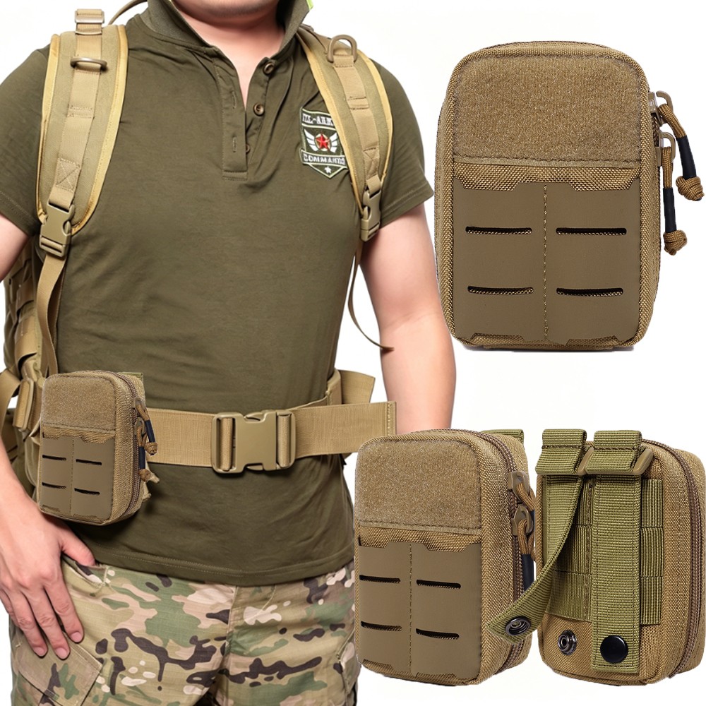 Tactical Molle EDC Bag Khaki Cellphone Pouch Holder Utility Gadget Organizer Bag