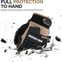 Mossy Oak Rubber Guard Tactical Gloves M/L/XL Touch Screen Airsoft Faux Leather