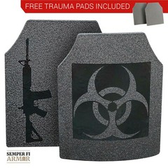 Body Armor AR500 Bio Hazard 10×12 Plates Immediate Shipping Free Trauma Pads