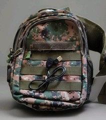 Tactical Camouflage Small Sling Over Shoulder Backpack 13×8 Inches USB Port