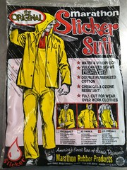 MARATHON Slicker Suit Overalls – Outdoor Rain Protection – Safety Orange – Med