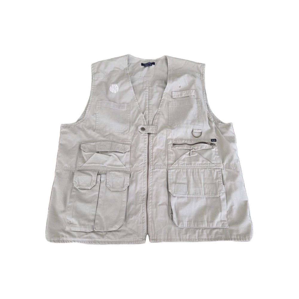 5.11 Tactical Series Tan Hunting Cargo Vest Men’s XXL NRA Logo 80001 Model
