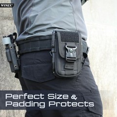 WYNEX Tactical Molle Phone Pouch with Compass Buckle, Tactical Phone Holster Mol