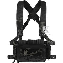 KRYDEX Tactical D3CR Micro Chest Rig 5.56 Pistol Mag Pouch Placard Black MC Camo